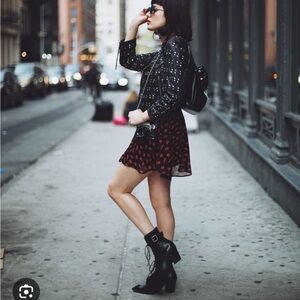 John Fluevog Cubist CupCake Sleek Black Lace-Up Boots with Buckle